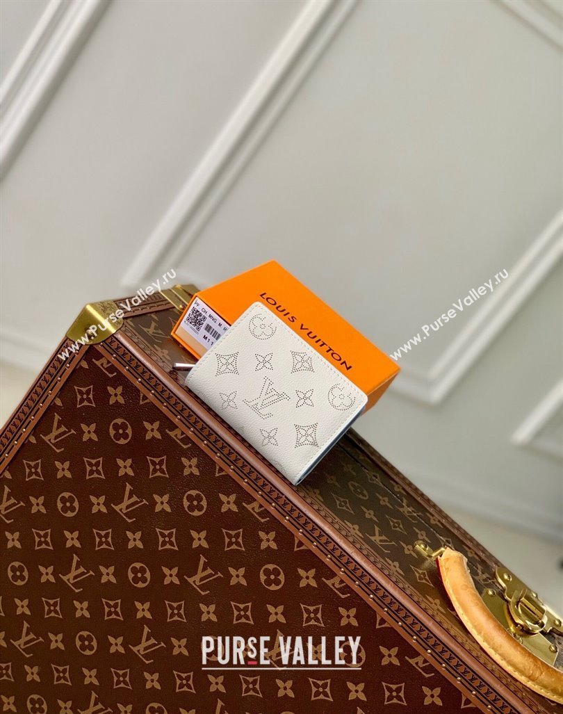 Louis Vuitton Clea Wallet in Mahina Perforated Leather M11749 White/Blue 2024 (KI-240925060)