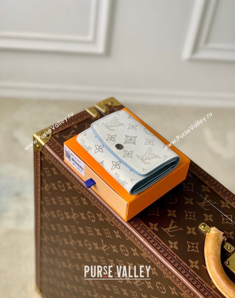 Louis Vuitton Iris Compact Wallet in Mahina Perforated Leather M11802 White/Blue 2024 (KI-240925061)