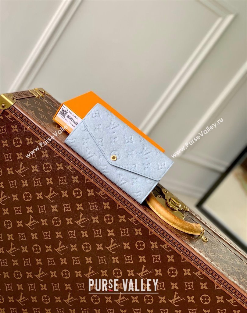 Louis Vuitton Sarah Wallet in Blue Washed Monogram Empreinte Leather M17779 2024 (KI-240925062)