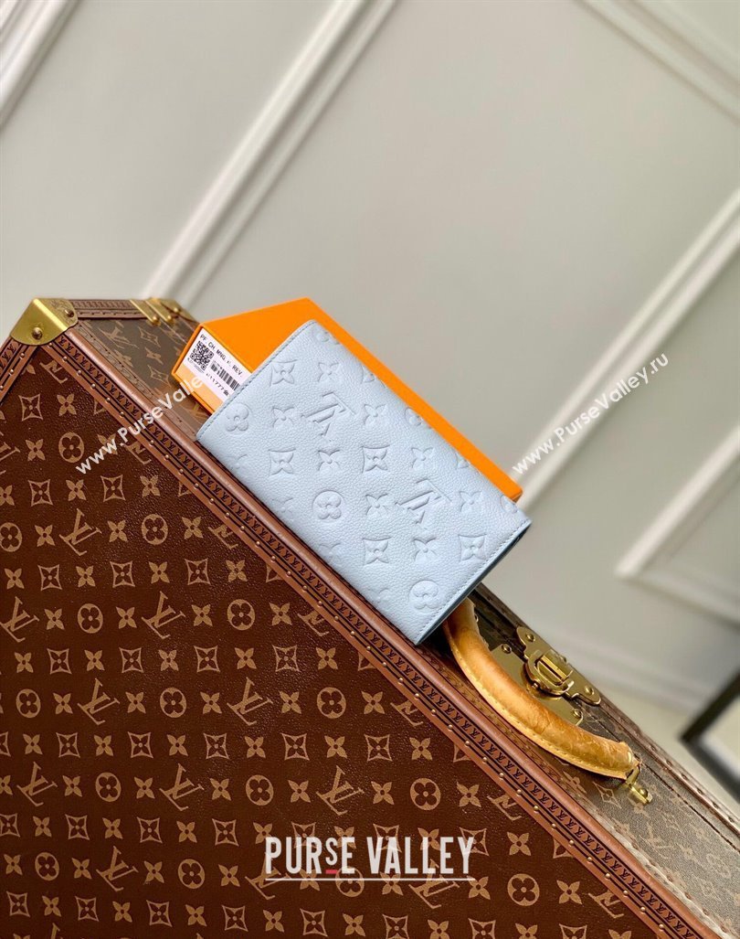 Louis Vuitton Sarah Wallet in Blue Washed Monogram Empreinte Leather M17779 2024 (KI-240925062)