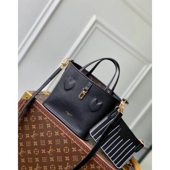 Louis Vuitton Neverfull Bandouliere Inside Out BB Tote bag Black Leather/Monogram Coated Canvas 2024 M12099 (KI-240925066)