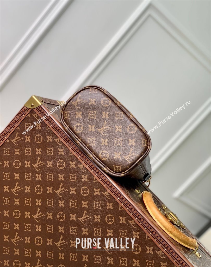 Louis Vuitton Neverfull Bandouliere Inside Out BB Tote bag Black Leather/Monogram Coated Canvas 2024 M12099 (KI-240925066)