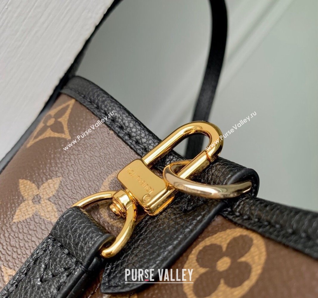 Louis Vuitton Neverfull Bandouliere Inside Out BB Tote bag Black Leather/Monogram Coated Canvas 2024 M12099 (KI-240925066)