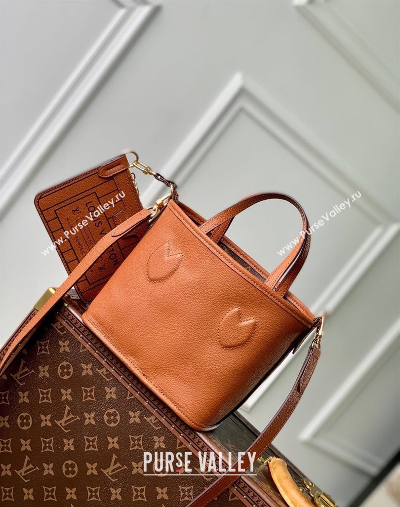 Louis Vuitton Neverfull Bandouliere Inside Out BB Tote bag Brown Leather/Monogram Coated Canvas 2024 M12099 (KI-240925067)