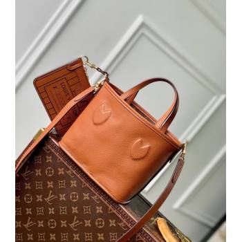 Louis Vuitton Neverfull Bandouliere Inside Out BB Tote bag Tan Brown Leather/Monogram Coated Canvas 2024 M12099 (KI-241105050)