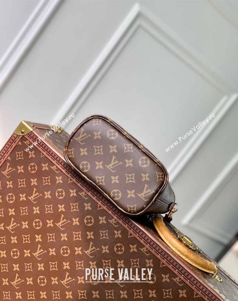 Louis Vuitton Neverfull Bandouliere Inside Out BB Tote bag Brown Leather/Monogram Coated Canvas 2024 M12099 (KI-240925067)