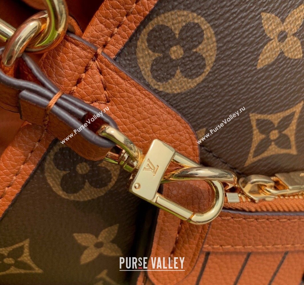 Louis Vuitton Neverfull Bandouliere Inside Out BB Tote bag Brown Leather/Monogram Coated Canvas 2024 M12099 (KI-240925067)