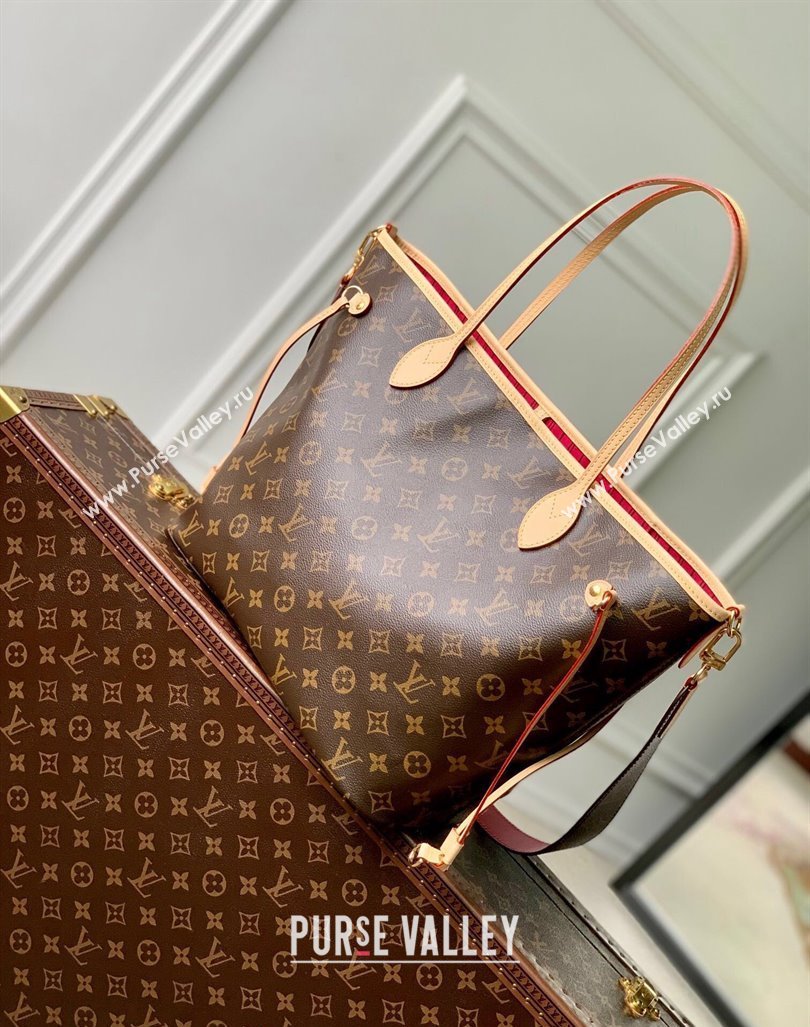 Louis Vuitton Neverfull Bandouliere Inside Out MM Tote bag Monogram Canvas/Rose Pink Textile 2024 M12257 (KI-240925068)