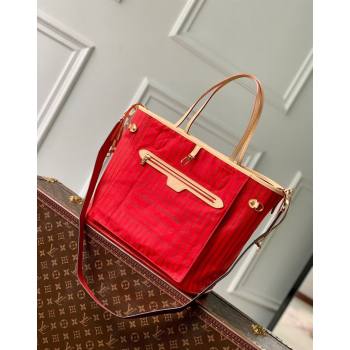 Louis Vuitton Neverfull Bandouliere Inside Out MM Tote bag Monogram Canvas/Red Textile 2024 M12096 (KI-240925069)