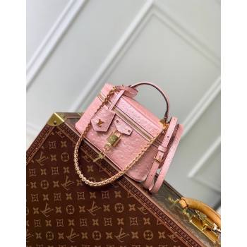 Louis Vuitton Vanity Chain Pouch in Ostrich Embossed Leather Pink 2024 N85820 (KI-240925049)