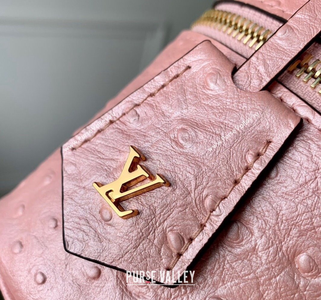 Louis Vuitton Vanity Chain Pouch in Ostrich Embossed Leather Pink 2024 N85820 (KI-240925049)