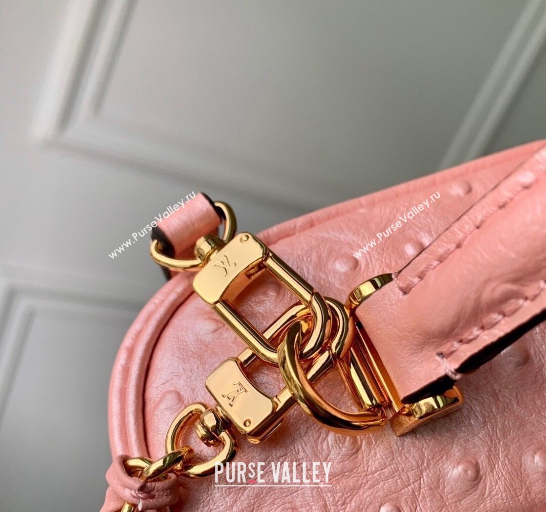 Louis Vuitton Vanity Chain Pouch in Ostrich Embossed Leather Pink 2024 N85820 (KI-240925049)