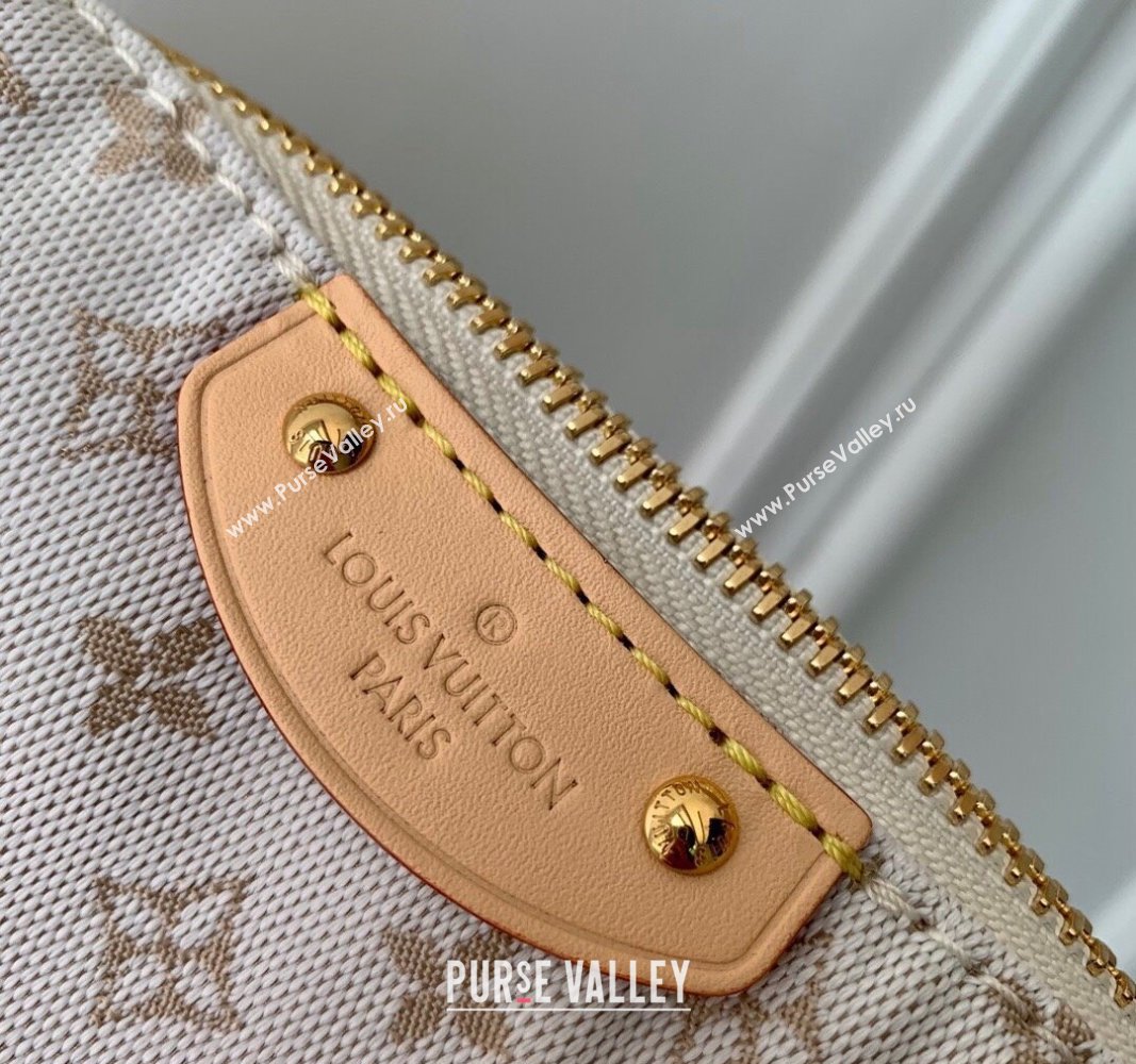 Louis Vuitton Hills Pochette Hobo Bag in Mastic White Jacquard-Woven with Monogram Mini Motif M12433 2024 (KI-240925084)