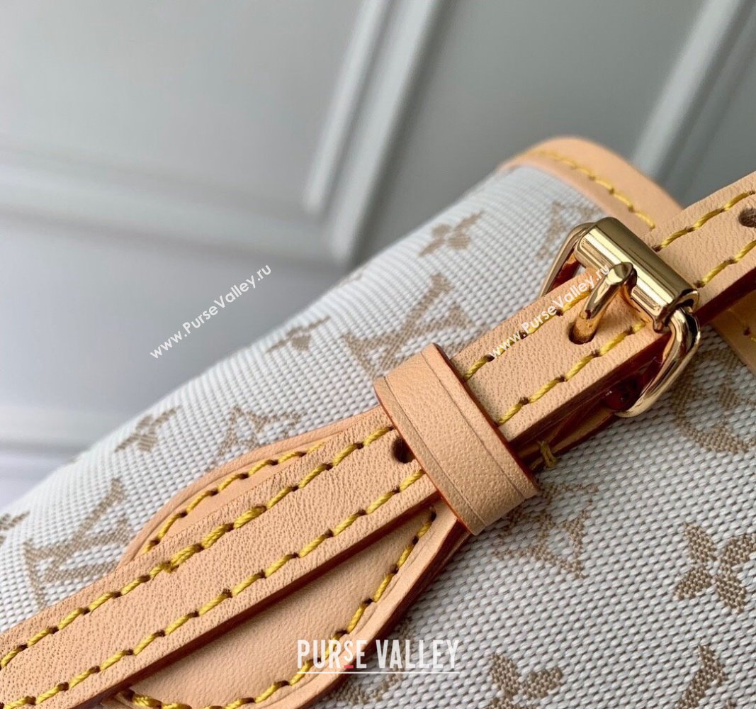 Louis Vuitton Nano Bucket Bag in Mastic White Jacquard-Woven with Monogram Mini Motif M12317 2024 (KI-240925081)