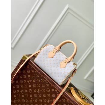 Louis Vuitton Speedy Bandouliere 20 Bag in Mastic White Jacquard-Woven with Monogram Mini Motif M12747 2024 (KI-240925082)