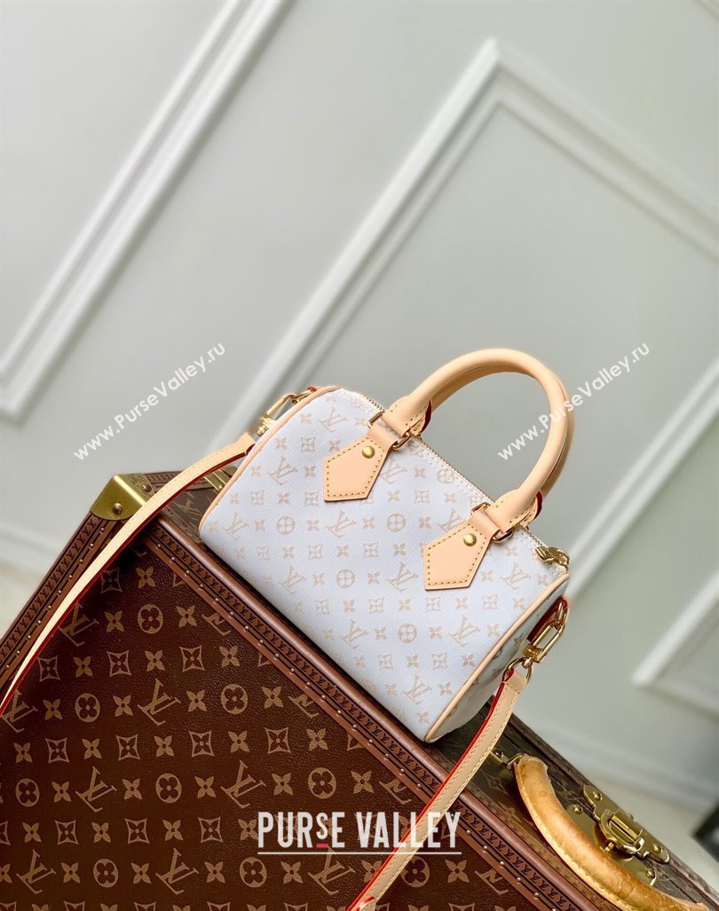 Louis Vuitton Speedy Bandouliere 20 Bag in Mastic White Jacquard-Woven with Monogram Mini Motif M12747 2024 (KI-240925082)