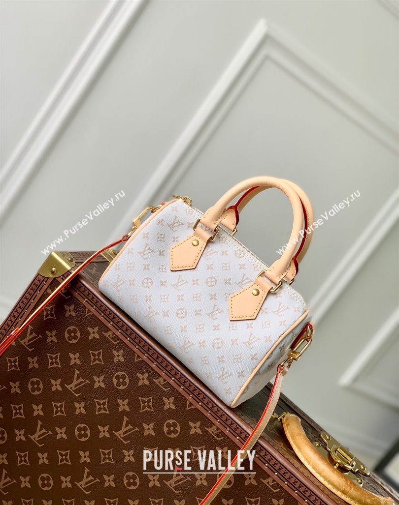 Louis Vuitton Speedy Bandouliere 20 Bag in Mastic White Jacquard-Woven with Monogram Mini Motif M12747 2024 (KI-240925082)