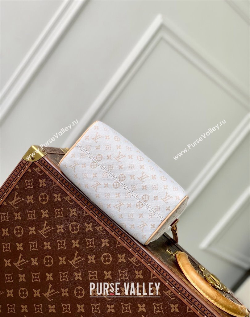 Louis Vuitton Speedy Bandouliere 20 Bag in Mastic White Jacquard-Woven with Monogram Mini Motif M12747 2024 (KI-240925082)