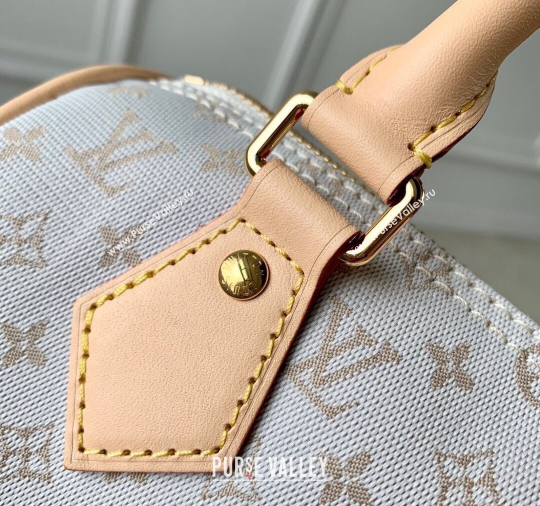 Louis Vuitton Speedy Bandouliere 20 Bag in Mastic White Jacquard-Woven with Monogram Mini Motif M12747 2024 (KI-240925082)