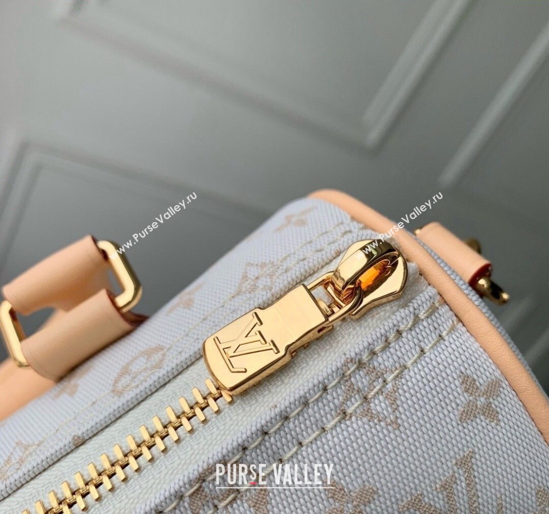 Louis Vuitton Speedy Bandouliere 20 Bag in Mastic White Jacquard-Woven with Monogram Mini Motif M12747 2024 (KI-240925082)