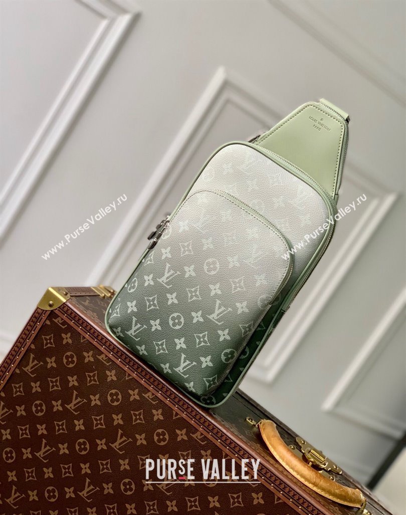 Louis Vuitton Mens Avenue Slingbag Bag in Khaki Green Monogram Gradient Canvas M11702 2024 (KI-240925087)