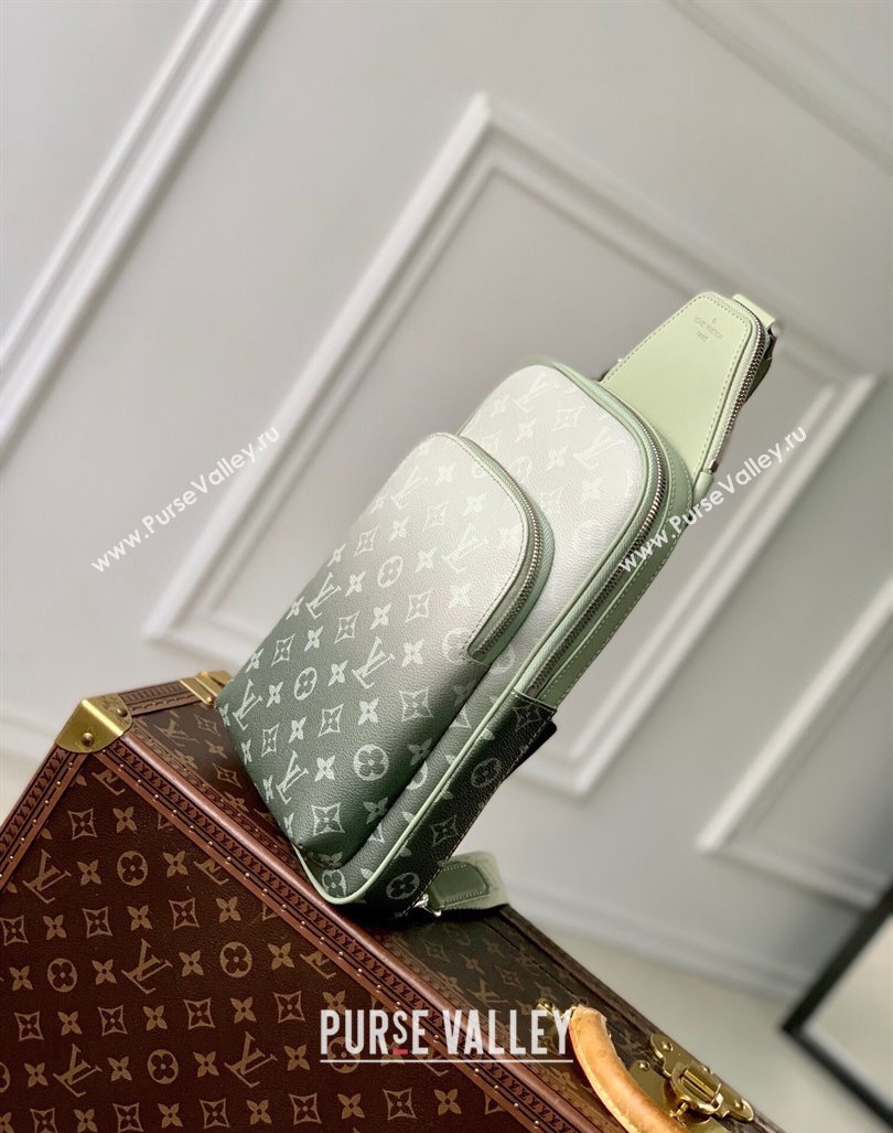 Louis Vuitton Mens Avenue Slingbag Bag in Khaki Green Monogram Gradient Canvas M11702 2024 (KI-240925087)