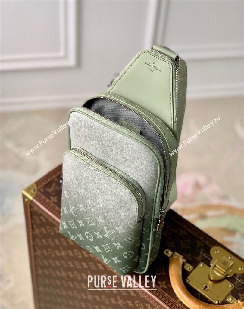 Louis Vuitton Mens Avenue Slingbag Bag in Khaki Green Monogram Gradient Canvas M11702 2024 (KI-240925087)