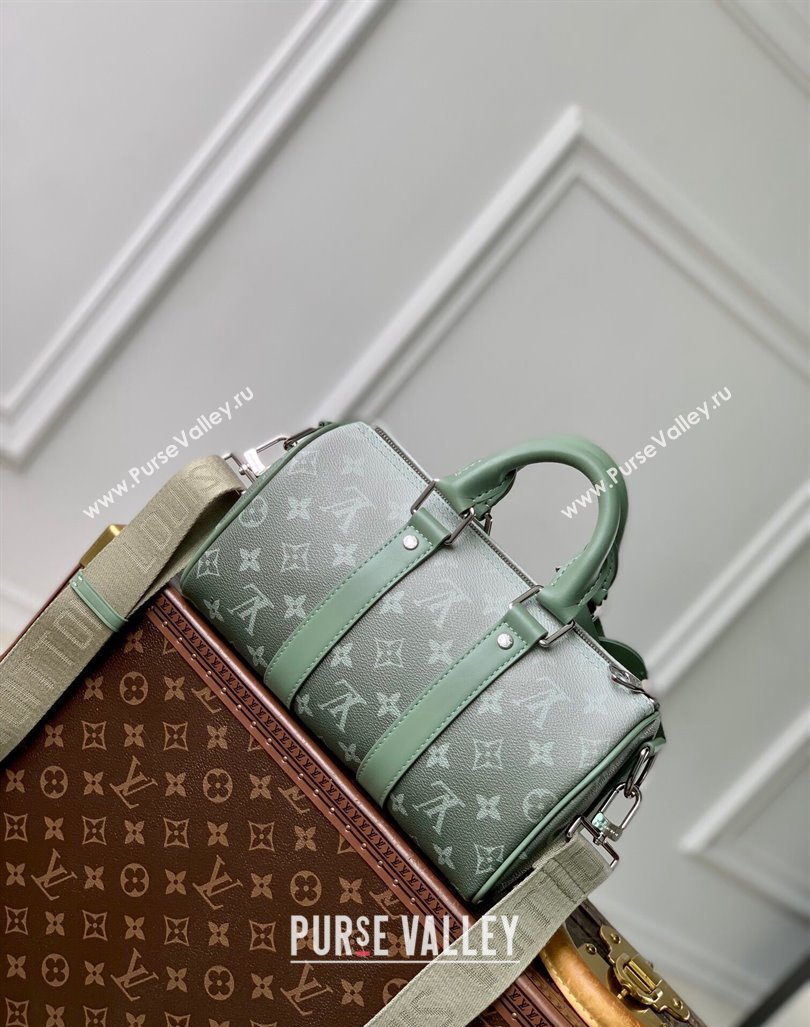 Louis Vuitton Keepall Bandouliere 25 Bag in Khaki Green Monogram Gradient Canvas M11591 2024 (KI-240925088)