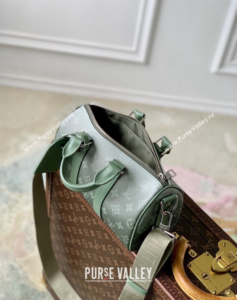 Louis Vuitton Keepall Bandouliere 25 Bag in Khaki Green Monogram Gradient Canvas M11591 2024 (KI-240925088)