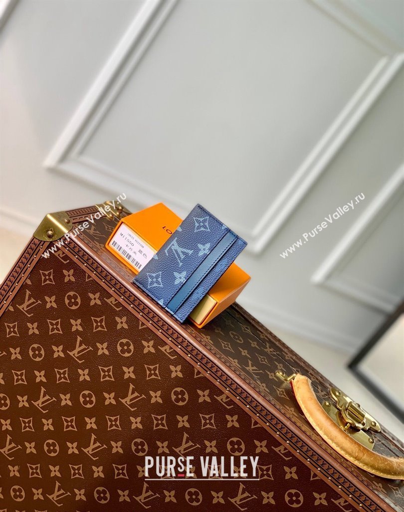 Louis Vuitton Double Card Holder Wallet in Navy Blue Monogram Gradient Canvas M11550 2024 (KI-240925090)