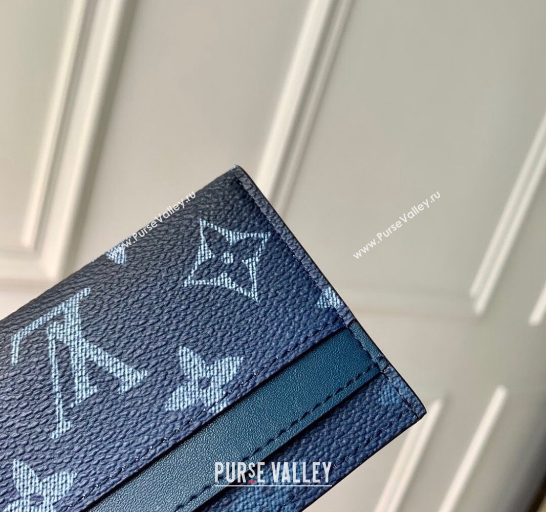 Louis Vuitton Double Card Holder Wallet in Navy Blue Monogram Gradient Canvas M11550 2024 (KI-240925090)