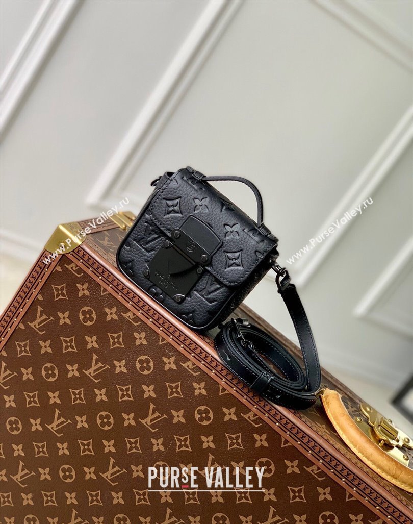 Louis Vuitton Mens Pico S-Lock Mini bag in Black Taurillon Monogram Leather M83148 2024 (KI-240926001)