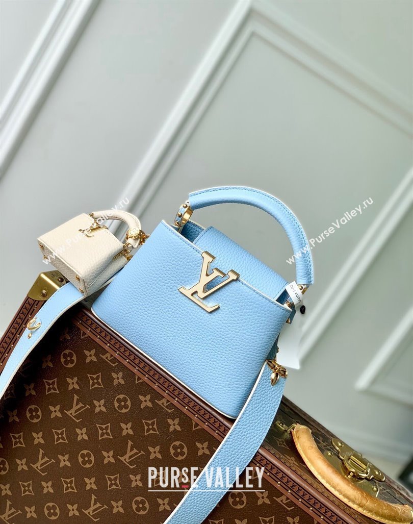 Louis Vuitton MiniMe Capucines Mini Bag in Taurillon leather M24563 Candy Blue 2024 (KI-240926008)