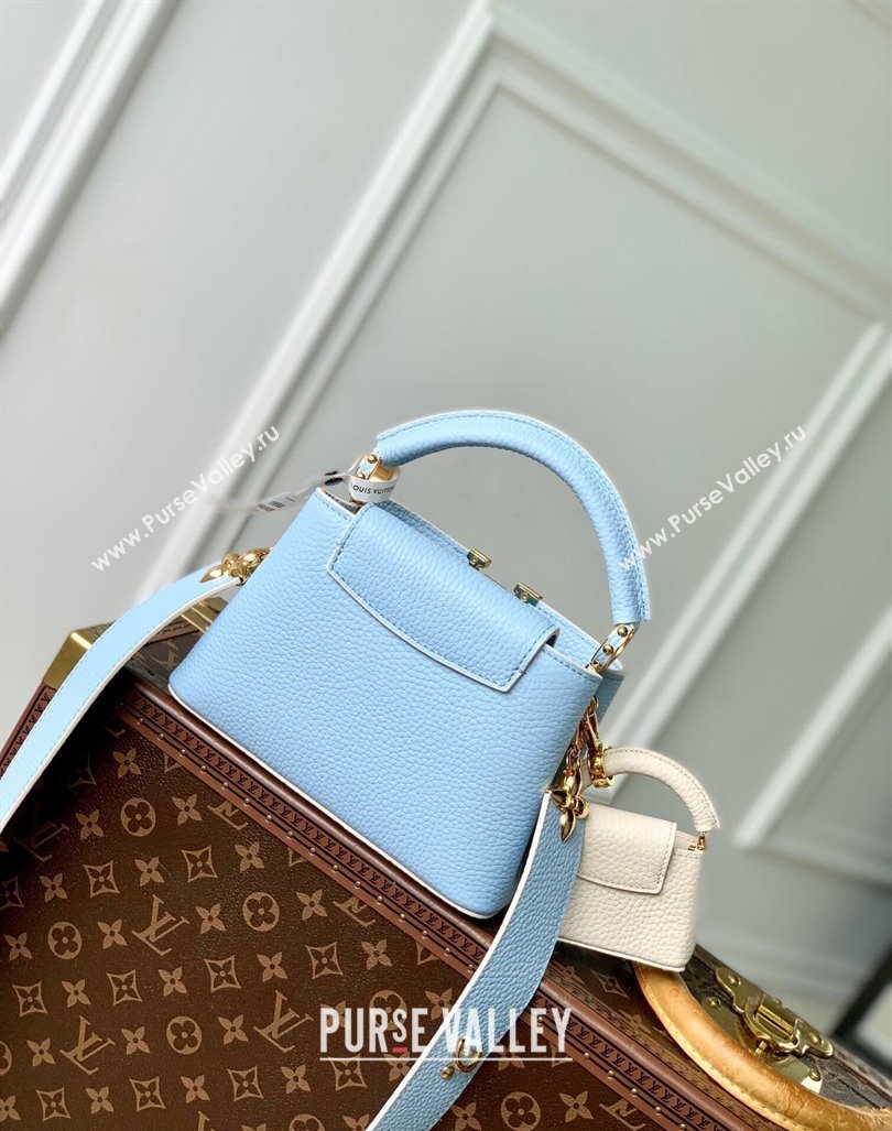 Louis Vuitton MiniMe Capucines Mini Bag in Taurillon leather M24563 Candy Blue 2024 (KI-240926008)