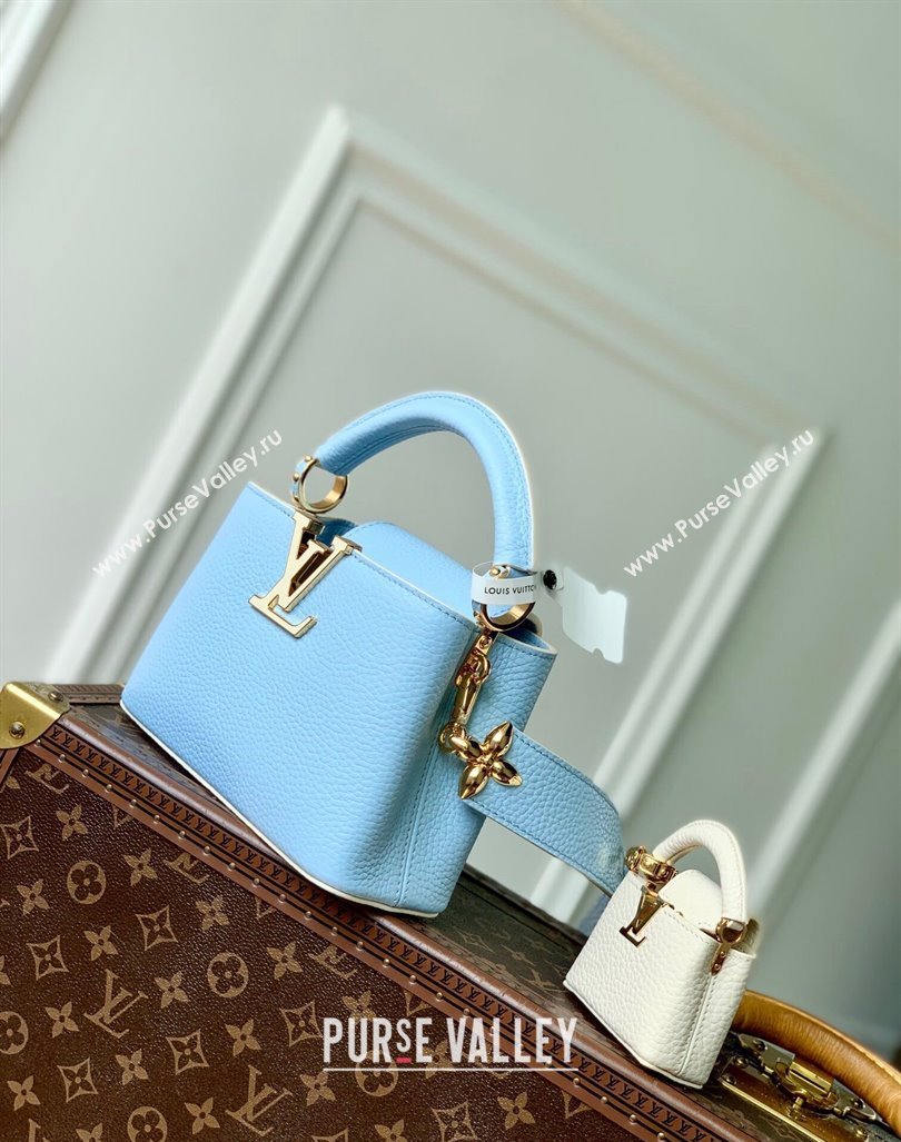 Louis Vuitton MiniMe Capucines Mini Bag in Taurillon leather M24563 Candy Blue 2024 (KI-240926008)