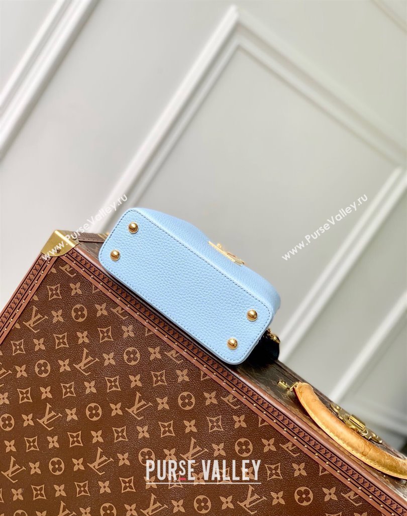 Louis Vuitton MiniMe Capucines Mini Bag in Taurillon leather M24563 Candy Blue 2024 (KI-240926008)