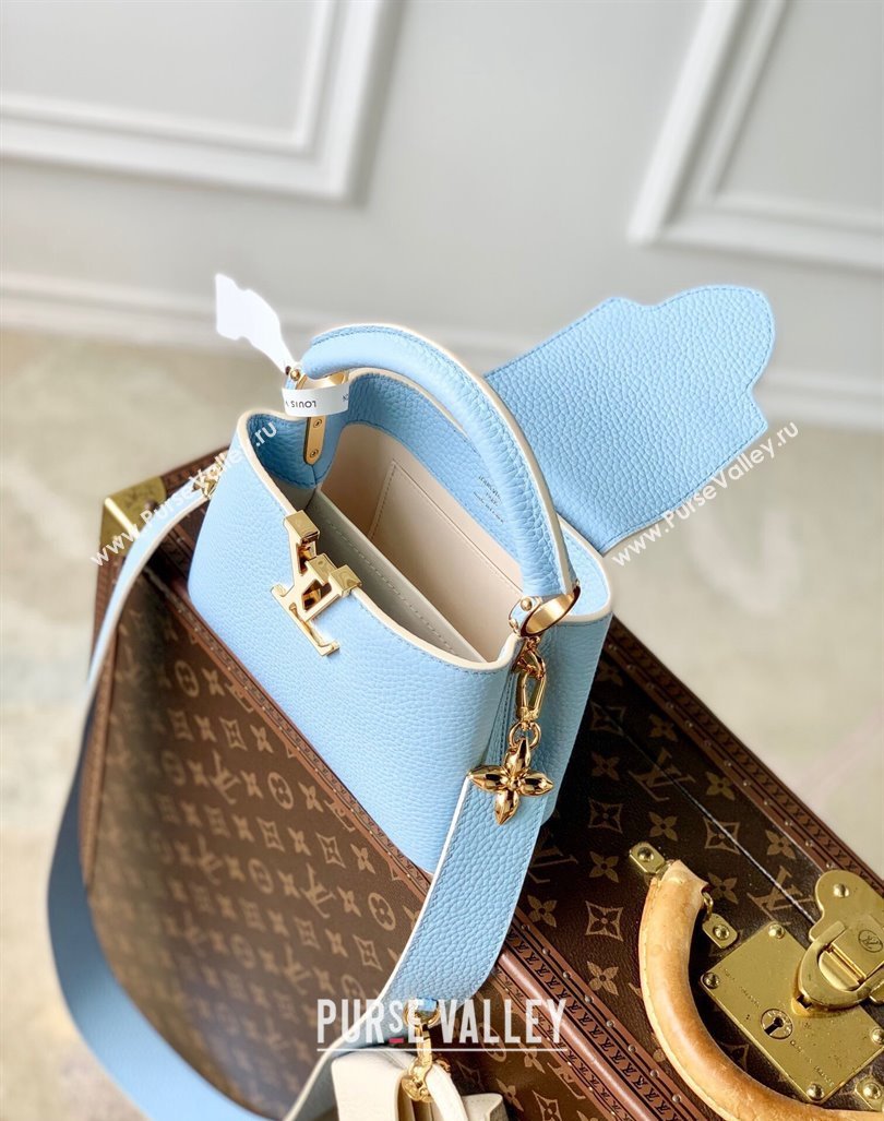 Louis Vuitton MiniMe Capucines Mini Bag in Taurillon leather M24563 Candy Blue 2024 (KI-240926008)