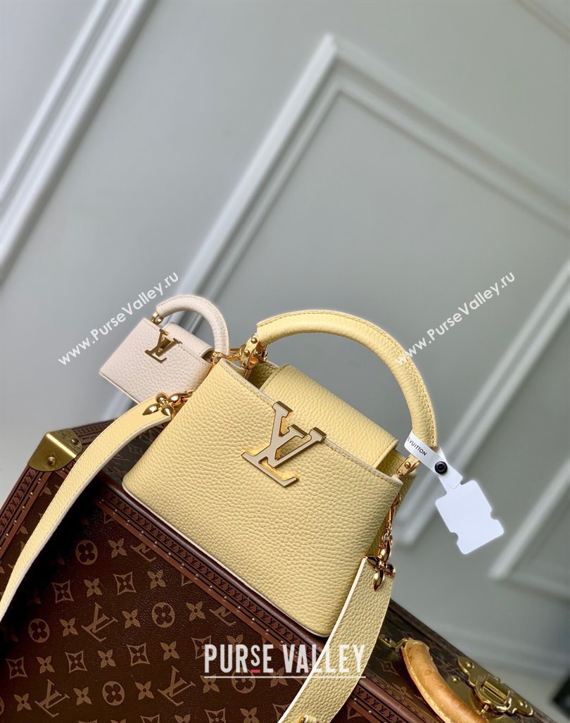 Louis Vuitton MiniMe Capucines Mini Bag in Taurillon leather M24563 Banana Yellow 2024 (KI-240926010)