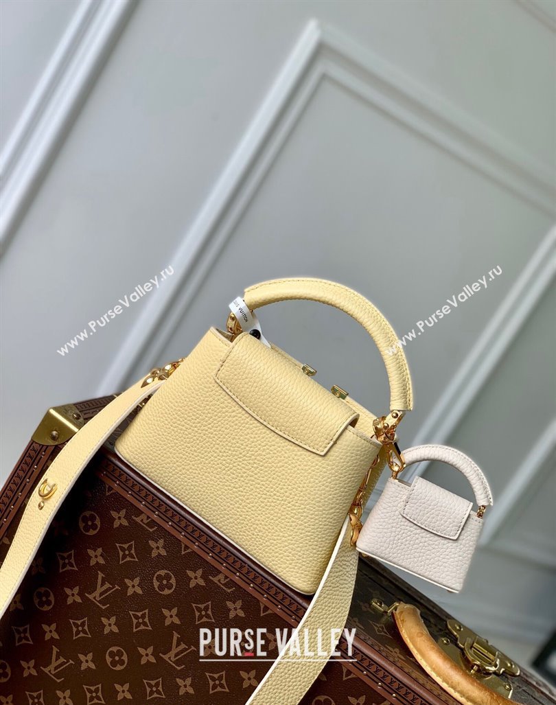 Louis Vuitton MiniMe Capucines Mini Bag in Taurillon leather M24563 Banana Yellow 2024 (KI-240926010)