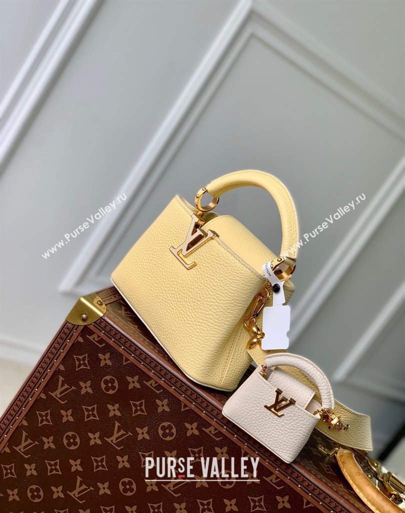 Louis Vuitton MiniMe Capucines Mini Bag in Taurillon leather M24563 Banana Yellow 2024 (KI-240926010)