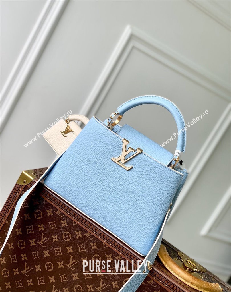 Louis Vuitton MiniMe Capucines BB Bag in Taurillon leather M24575 Candy Blue 2024 (KI-240926011)