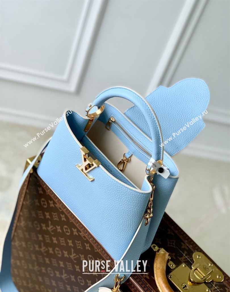 Louis Vuitton MiniMe Capucines BB Bag in Taurillon leather M24575 Candy Blue 2024 (KI-240926011)