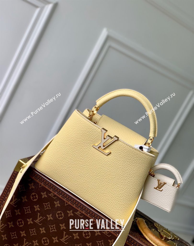 Louis Vuitton MiniMe Capucines BB Bag in Taurillon leather M24575 Banana Yellow 2024 (KI-240926013)