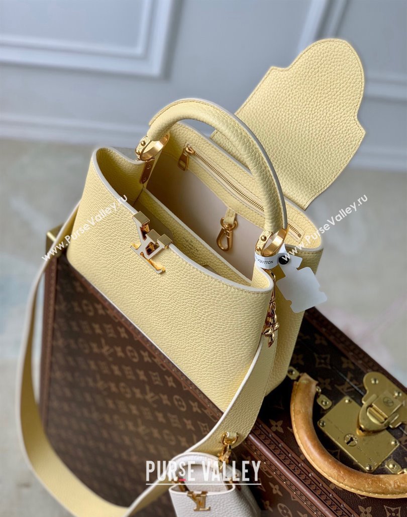 Louis Vuitton MiniMe Capucines BB Bag in Taurillon leather M24575 Banana Yellow 2024 (KI-240926013)