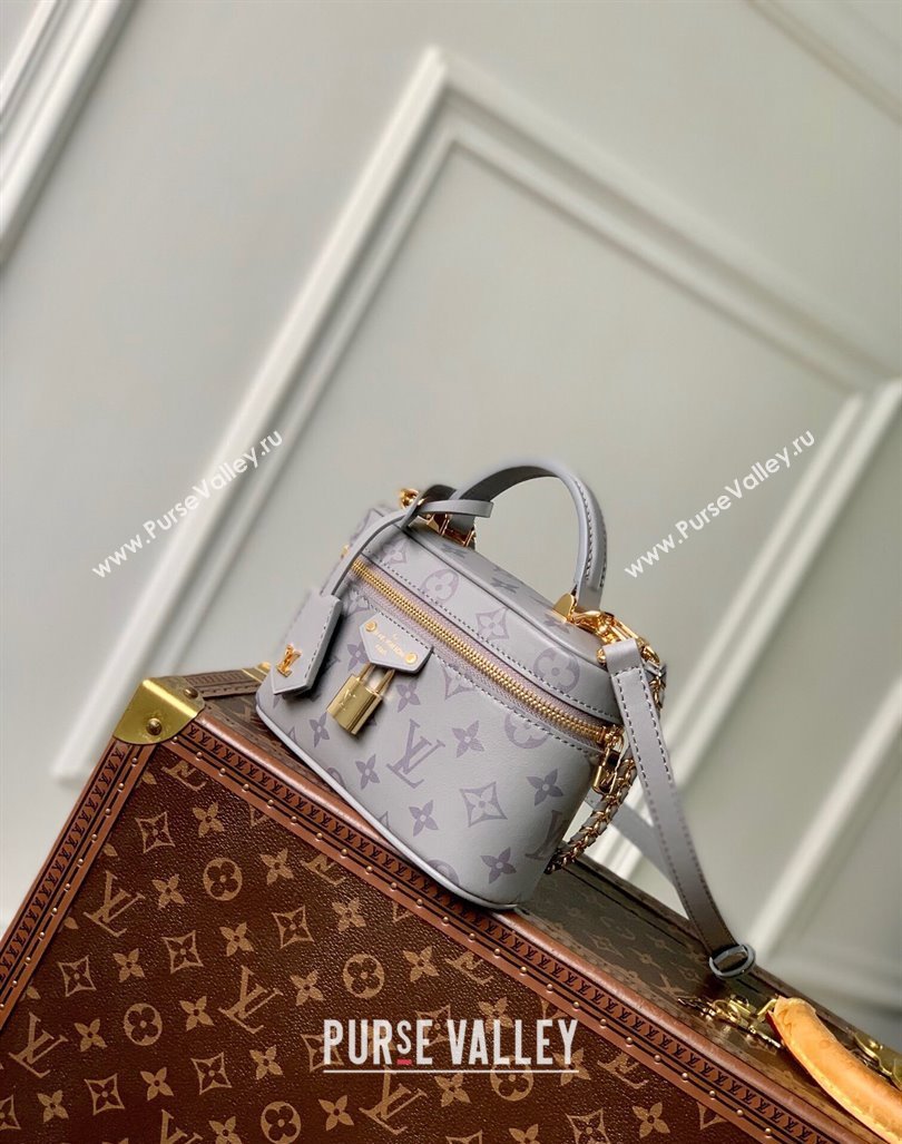 Louis Vuitton Vanity Chain Pouch in Calfskin Trianon Grey/Purple 2024 M12427 (KI-240925045)