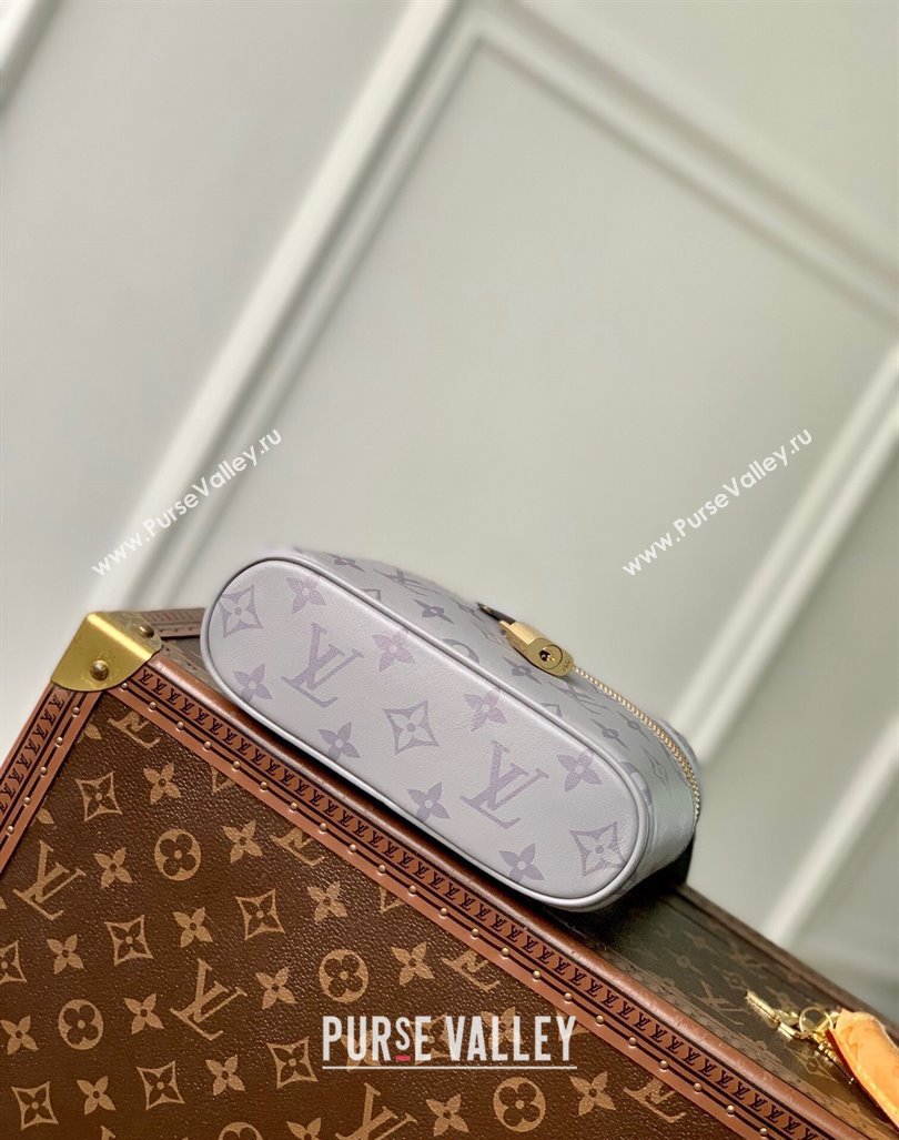 Louis Vuitton Vanity Chain Pouch in Calfskin Trianon Grey/Purple 2024 M12427 (KI-240925045)