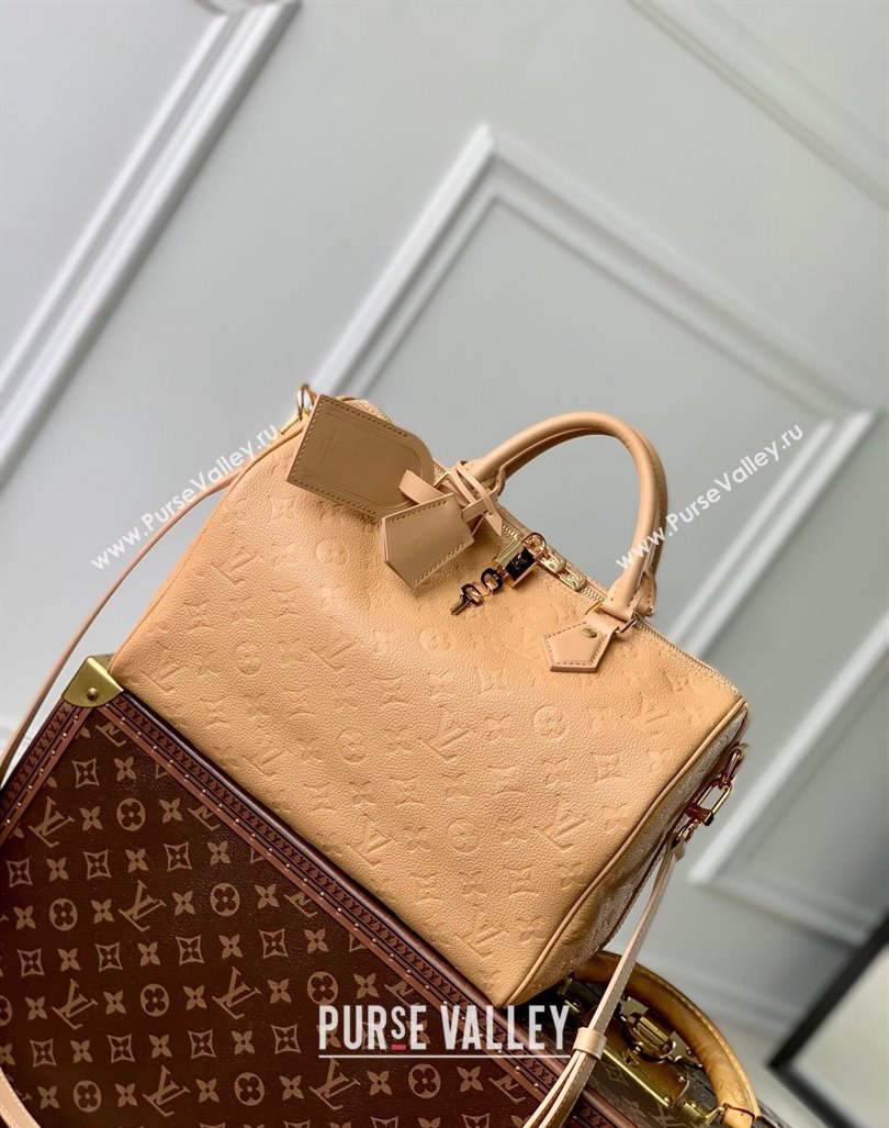 Louis Vuitton Speedy Soft 30 bag Arizona Beige Supple monogram Empreinte Leather M11323 2024 (KI-240926016)