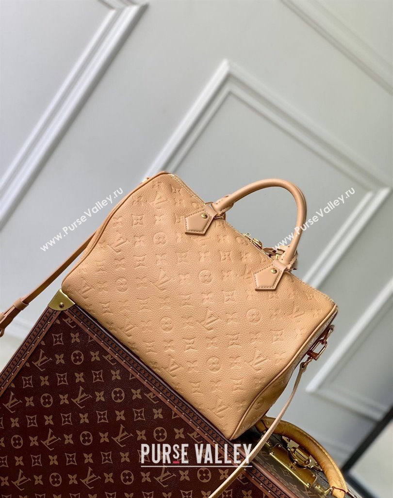 Louis Vuitton Speedy Soft 30 bag Arizona Beige Supple monogram Empreinte Leather M11323 2024 (KI-240926016)