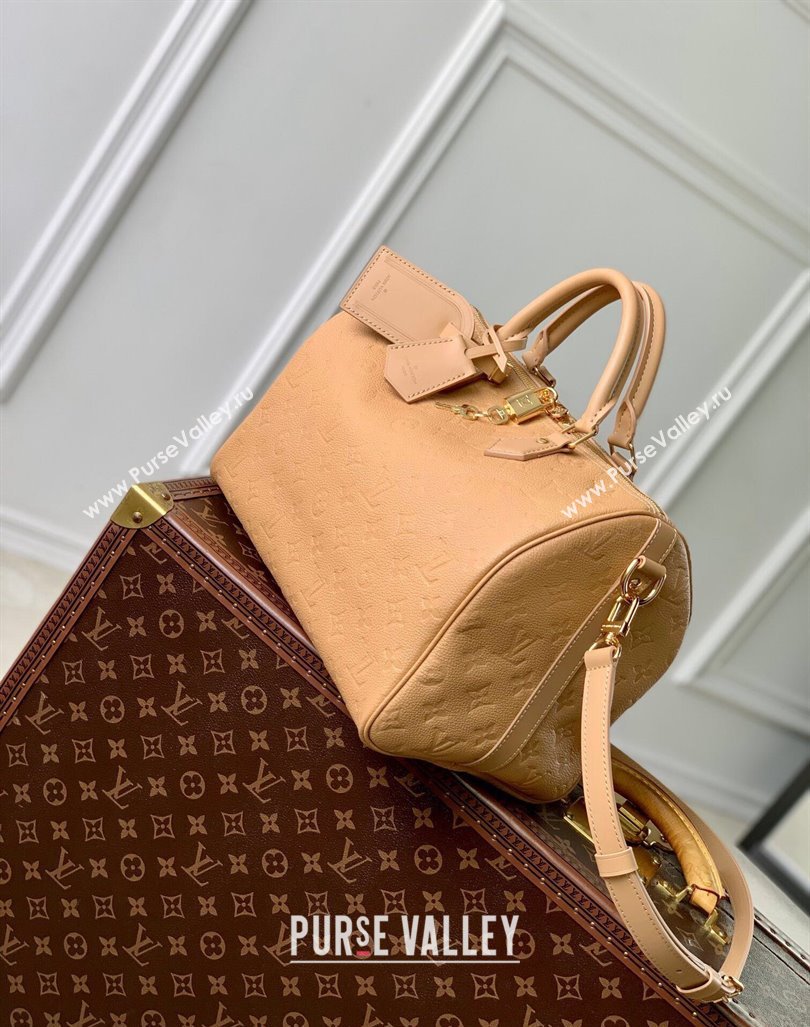 Louis Vuitton Speedy Soft 30 bag Arizona Beige Supple monogram Empreinte Leather M11323 2024 (KI-240926016)