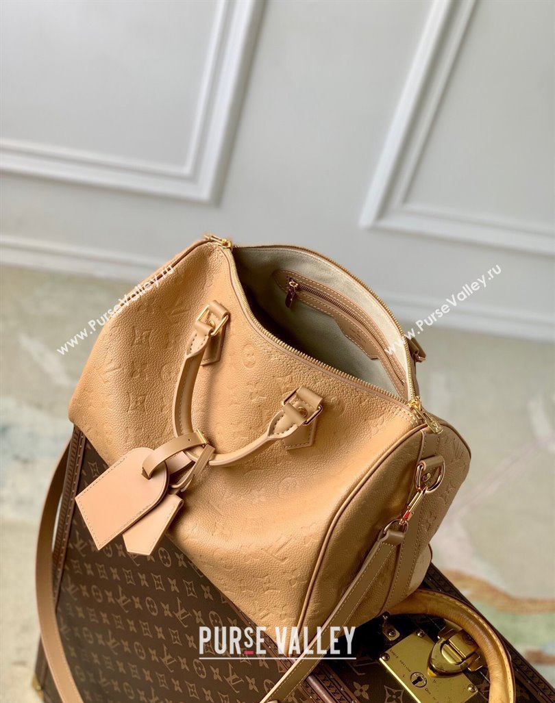 Louis Vuitton Speedy Soft 30 bag Arizona Beige Supple monogram Empreinte Leather M11323 2024 (KI-240926016)